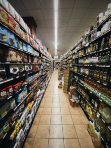 supermarket food shelf